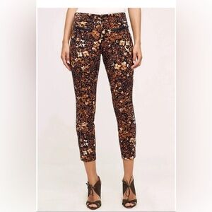 Anthropologie Women’s Pants Size 2 Floral Essential Slim Flat Front‎ Stretch